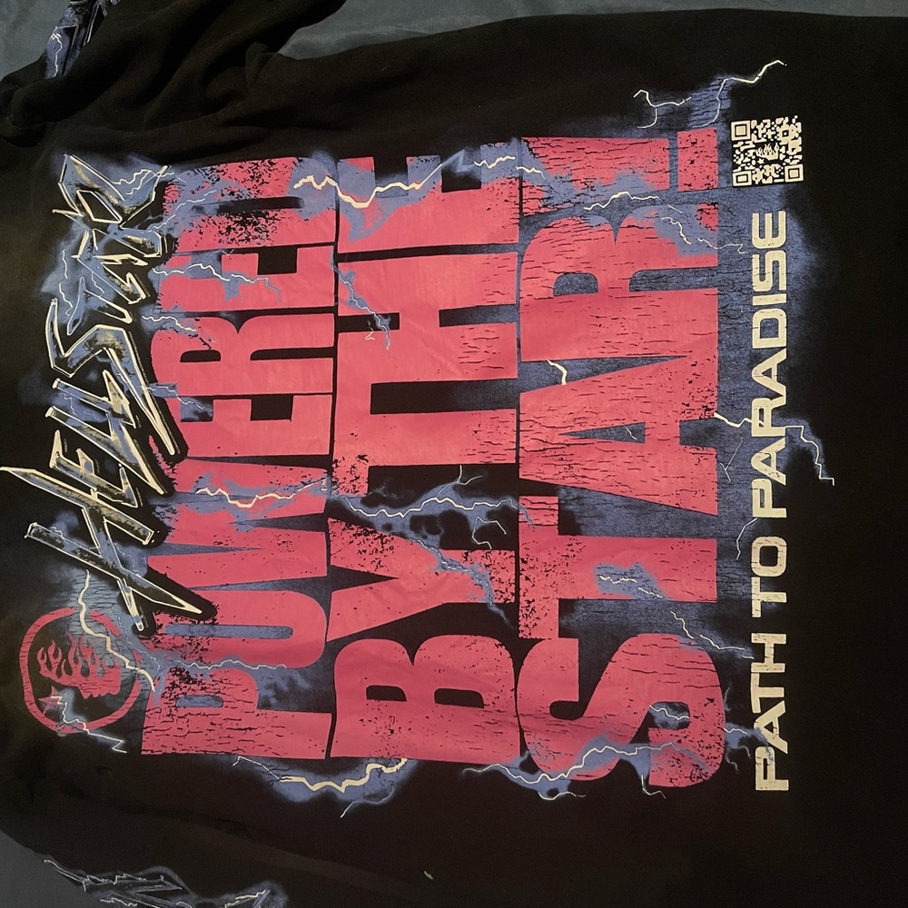 Gallery Dept Black Tee with Red and Blue Graphics